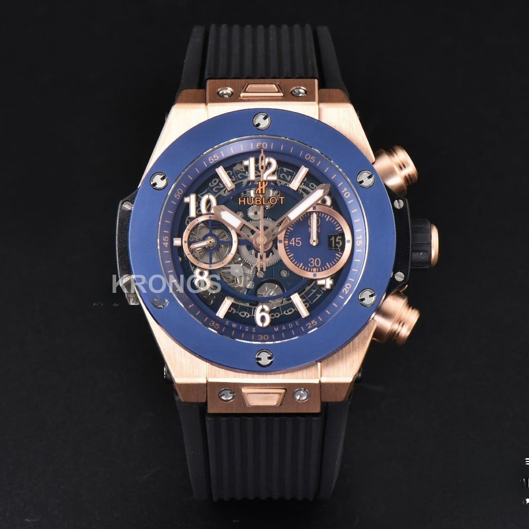 Big Bang Unico 45mm Blue Ceramic Skeleton Dial Black A1280 - Authentic Movement