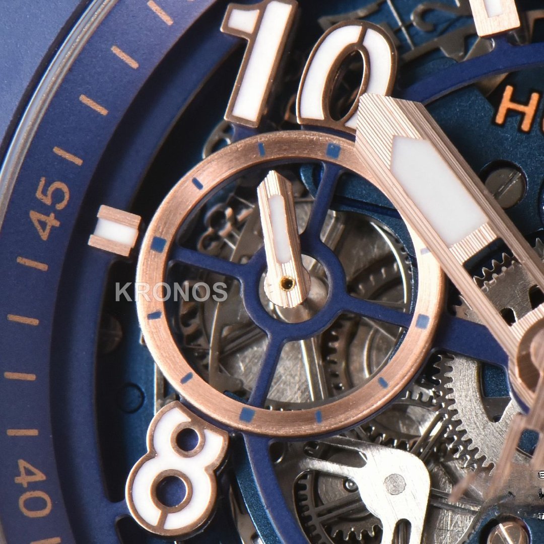 Big Bang Unico 45mm Blue Ceramic Skeleton Dial Black A1280 - Authentic Movement