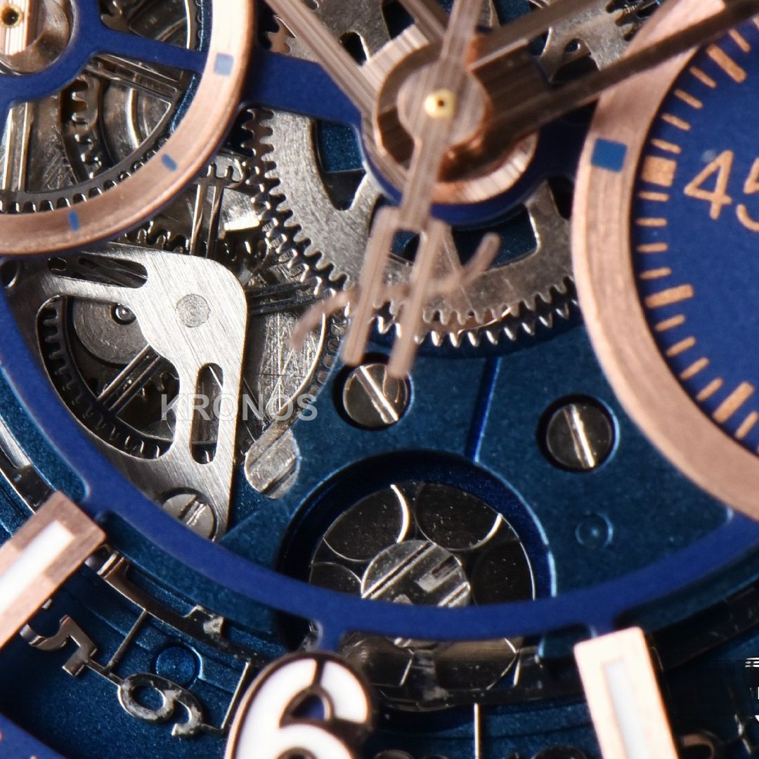 Big Bang Unico 45mm Blue Ceramic Skeleton Dial Black A1280 - Authentic Movement