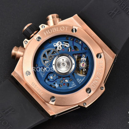 Big Bang Unico 45mm Blue Ceramic Skeleton Dial Black A1280 - Authentic Movement