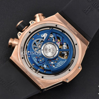 Big Bang Unico 45mm Blue Ceramic Skeleton Dial Black A1280 - Authentic Movement