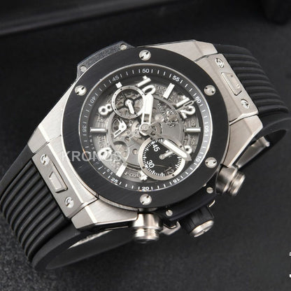 Big Bang Unico 45mm Skeleton Dial Ceramic Black A1280 - Authentic Movement