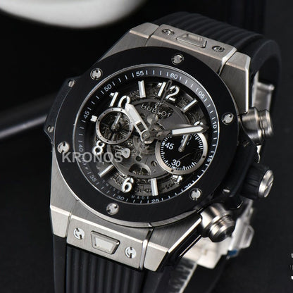 Big Bang Unico 45mm Skeleton Dial Ceramic Black A1280 - Authentic Movement