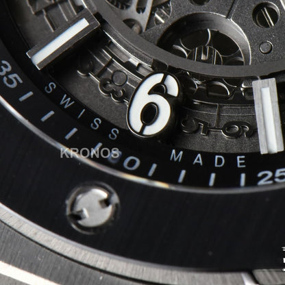 Big Bang Unico 45mm Skeleton Dial Ceramic Black A1280 - Authentic Movement