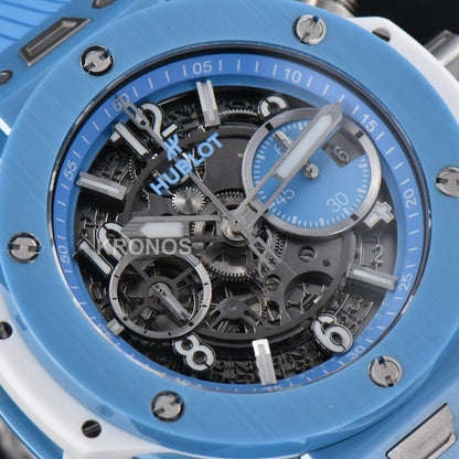Big Bang Unico Blue Magic Ceramic 44mm Skeleton Dial Blue - Authentic Movement