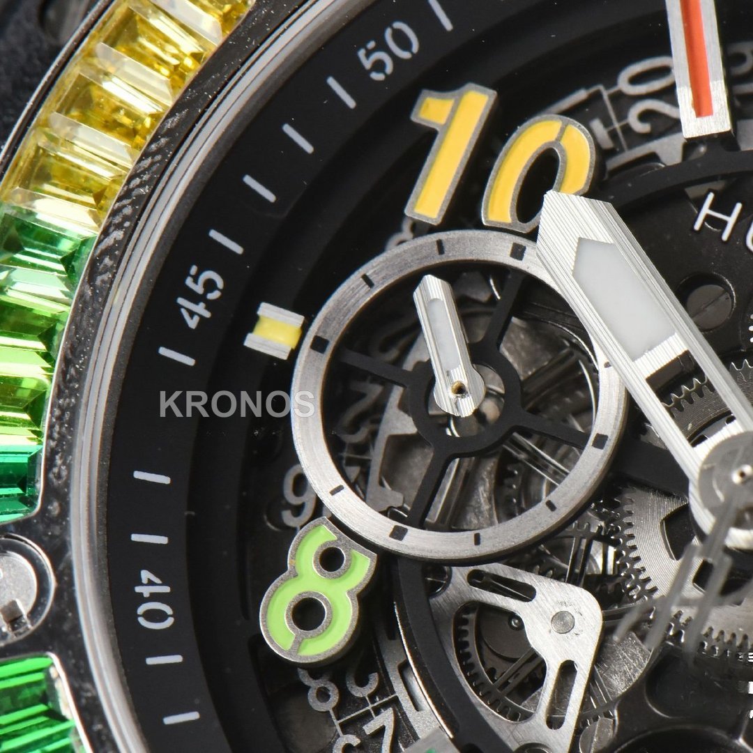 Big Bang Unico Rainbow King Diamond 45mm Skeleton Rainbow Gummy Strap - Authentic Movement