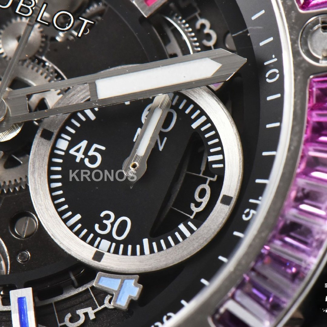 Big Bang Unico Rainbow King Diamond 45mm Skeleton Rainbow Gummy Strap - Authentic Movement