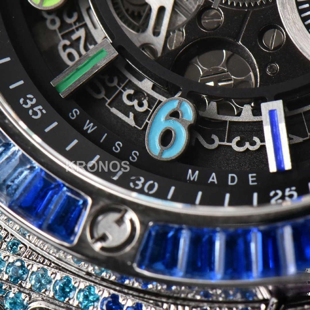 Big Bang Unico Rainbow King Diamond 45mm Skeleton Rainbow Gummy Strap - Authentic Movement