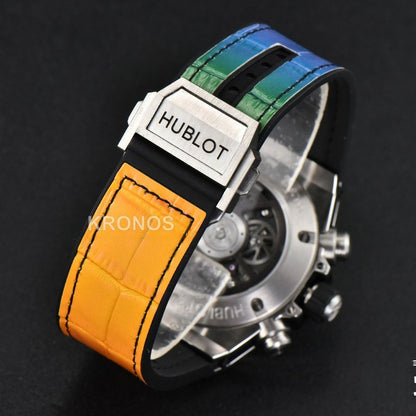 Big Bang Unico Rainbow King Diamond 45mm Skeleton Rainbow Gummy Strap - Authentic Movement