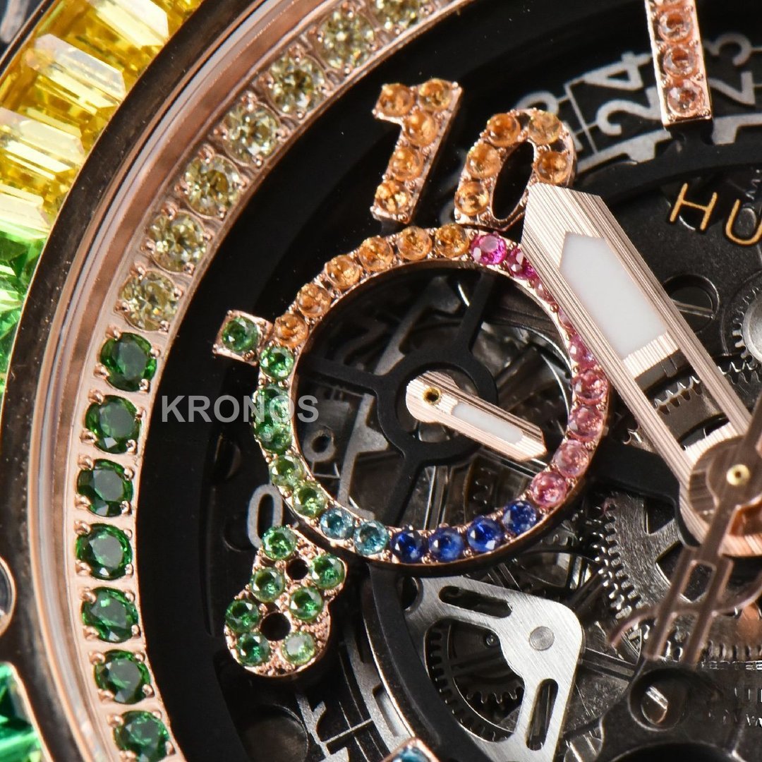 Big Bang Unico Rainbow King Diamond 45mm Skeleton Rainbow Gummy Strap A1280 - Authentic Movement