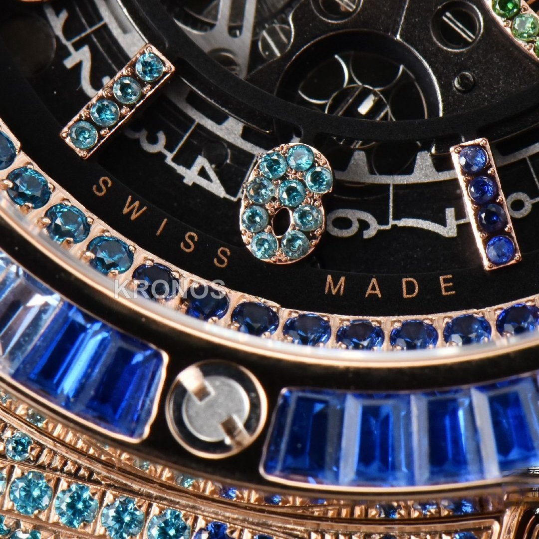 Big Bang Unico Rainbow King Diamond 45mm Skeleton Rainbow Gummy Strap A1280 - Authentic Movement