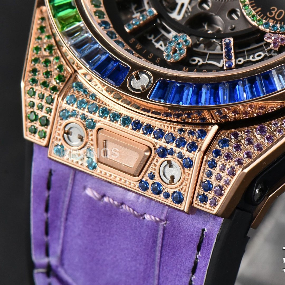 Big Bang Unico Rainbow King Diamond 45mm Skeleton Rainbow Gummy Strap A1280 - Authentic Movement