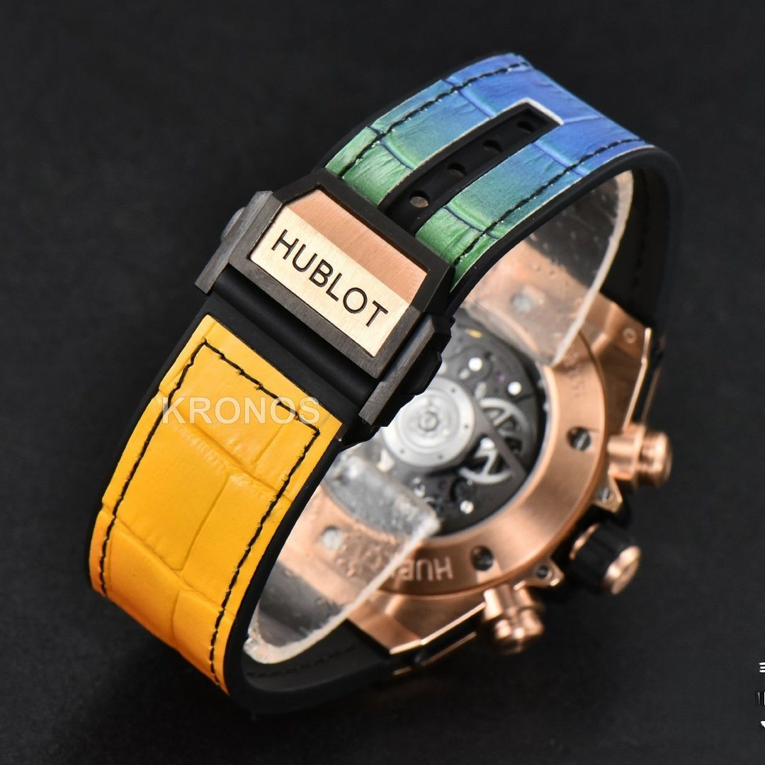 Big Bang Unico Rainbow King Diamond 45mm Skeleton Rainbow Gummy Strap A1280 - Authentic Movement