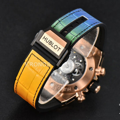 Big Bang Unico Rainbow King Diamond 45mm Skeleton Rainbow Gummy Strap A1280 - Authentic Movement