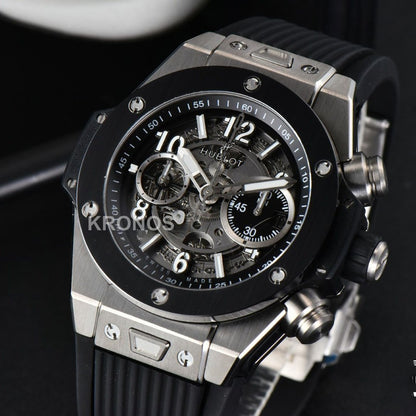 Big Bang Unico 45mm Skeleton Dial Ceramic Black - Authentic Movement