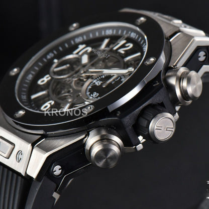 Big Bang Unico 45mm Skeleton Dial Ceramic Black - Authentic Movement