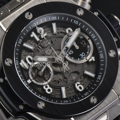 Big Bang Unico 45mm Skeleton Dial Ceramic Black - Authentic Movement