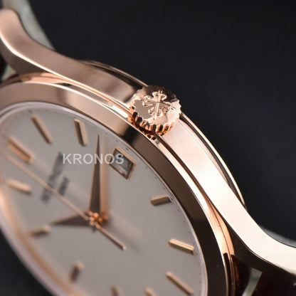 Calatrava 38mm Ivory Dial Brown - Authentic Movement