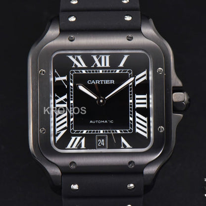 Santos Large 40mm Pvd Black Dial Black - Authentic Movement