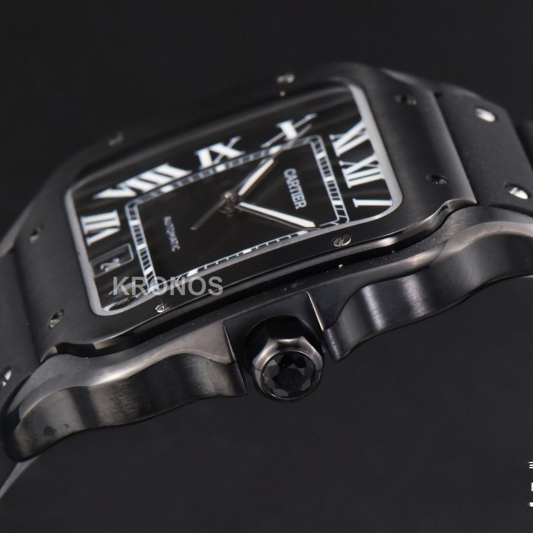 Santos Large 40mm Pvd Black Dial Black - Authentic Movement