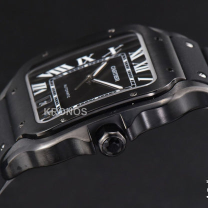 Santos Large 40mm Pvd Black Dial Black - Authentic Movement