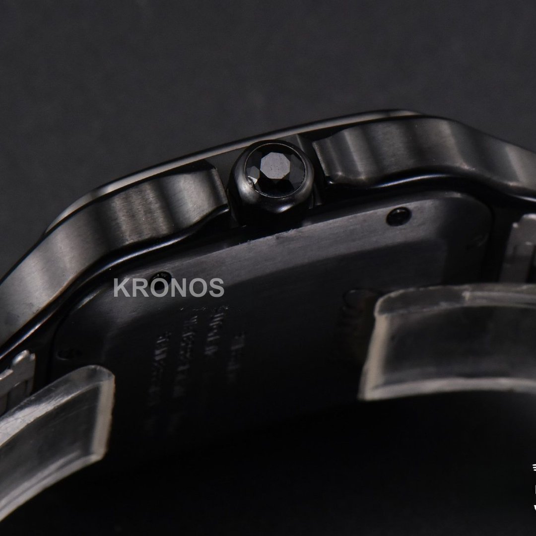 Santos Large 40mm Pvd Black Dial Black - Authentic Movement