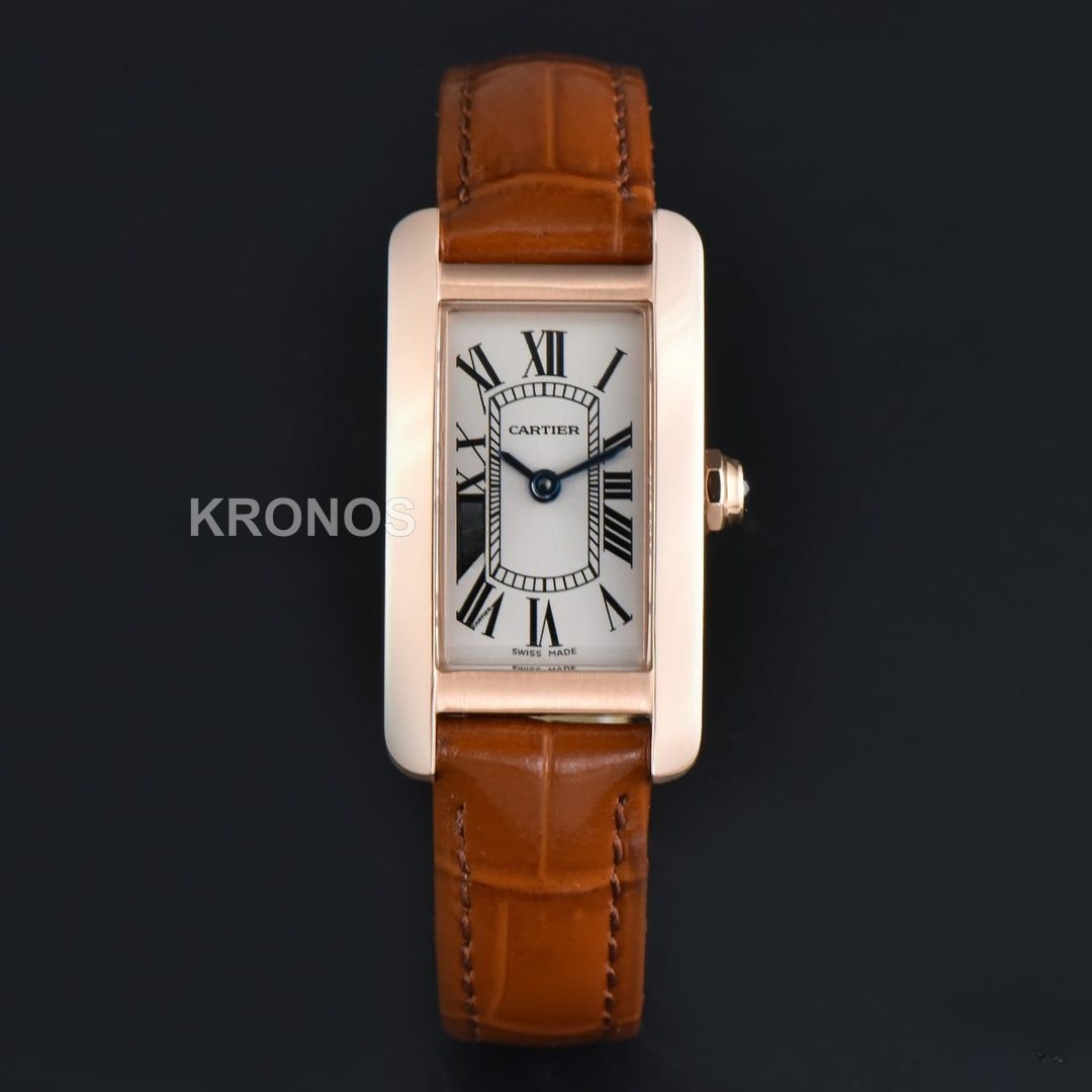 Tank Américaine Small 35.8mmx19mm Brown Quartz - Authentic Movement