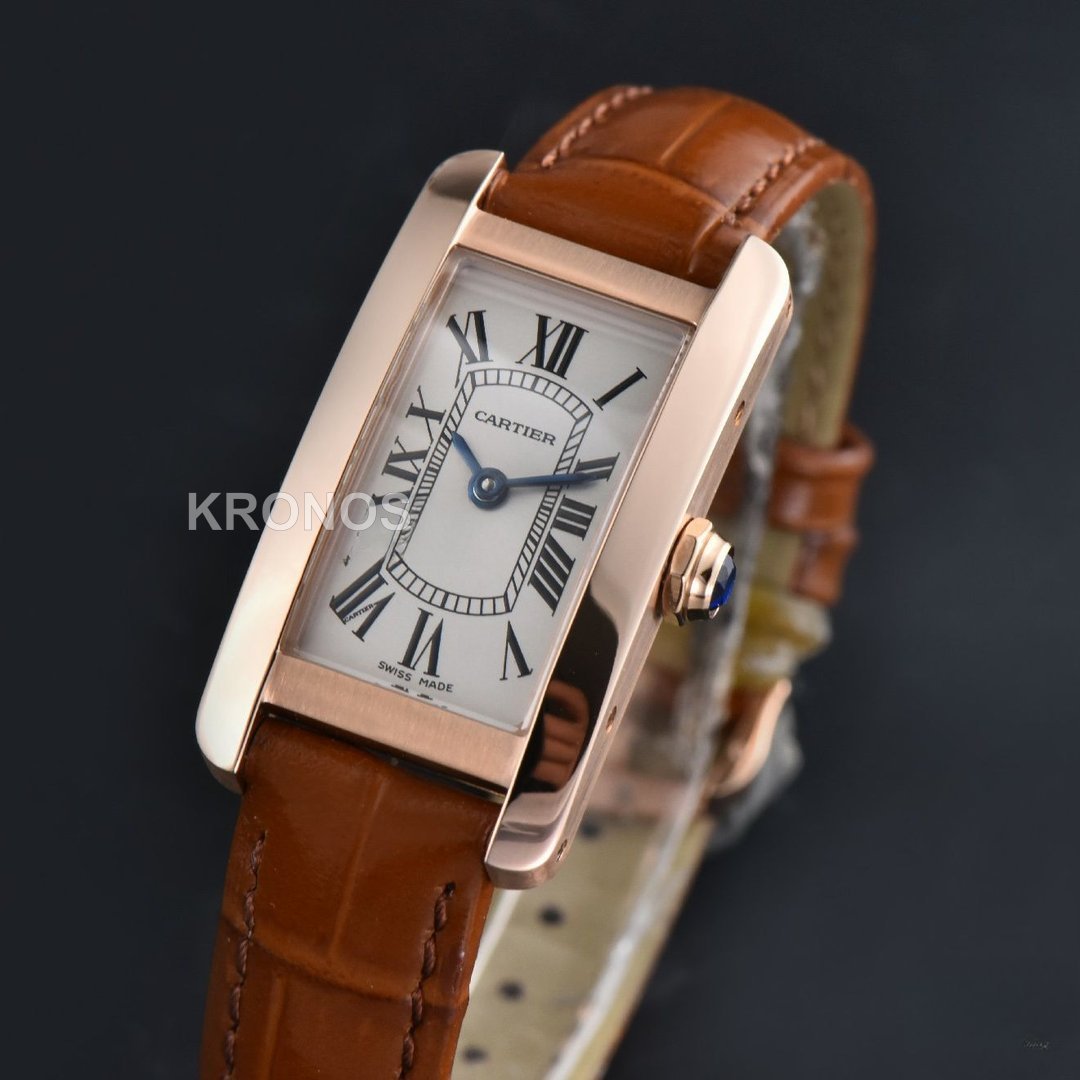 Tank Américaine Small 35.8mmx19mm Brown Quartz - Authentic Movement