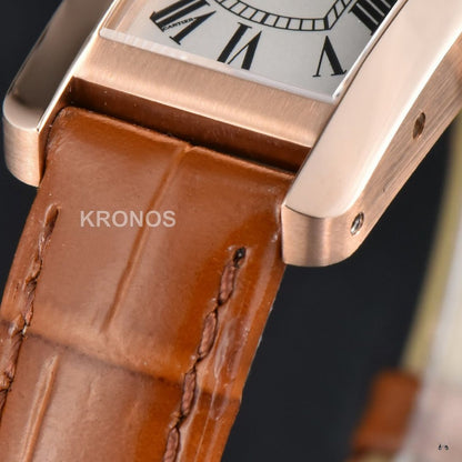 Tank Américaine Small 35.8mmx19mm Brown Quartz - Authentic Movement