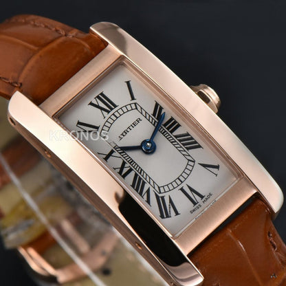 Tank Américaine Small 35.8mmx19mm Brown Quartz - Authentic Movement