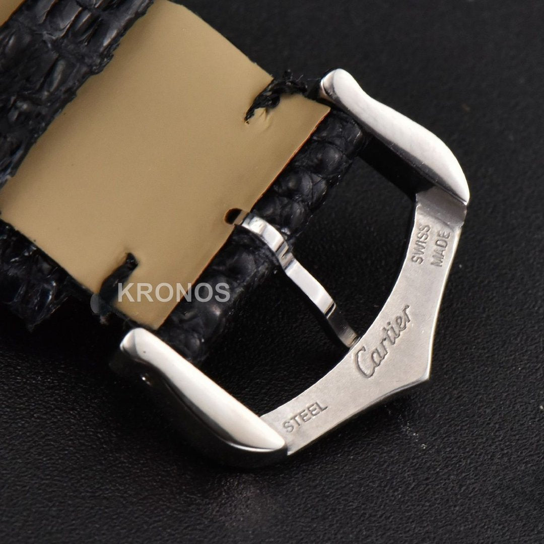 Tank Must Large 33.7×25.5mm White Dial Black Quartz - Authentic Movement