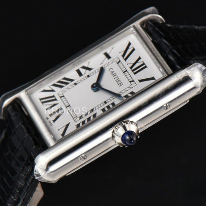 Tank Must Large 33.7×25.5mm White Dial Black Quartz - Authentic Movement