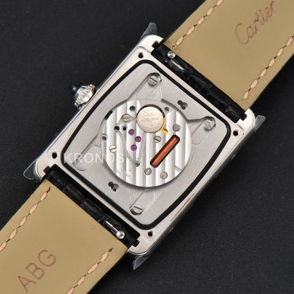 Tank Must Large 33.7×25.5mm White Dial Black Quartz - Authentic Movement