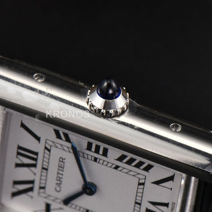 Tank Must Large 33.7×25.5mm White Dial Black Quartz - Authentic Movement