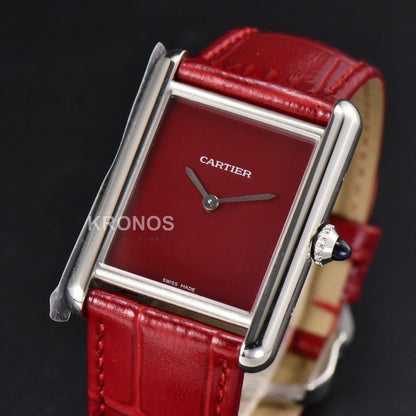 Tank Must Large 33.7×25.5mm Red Dial Red Quartz - Authentic Movement