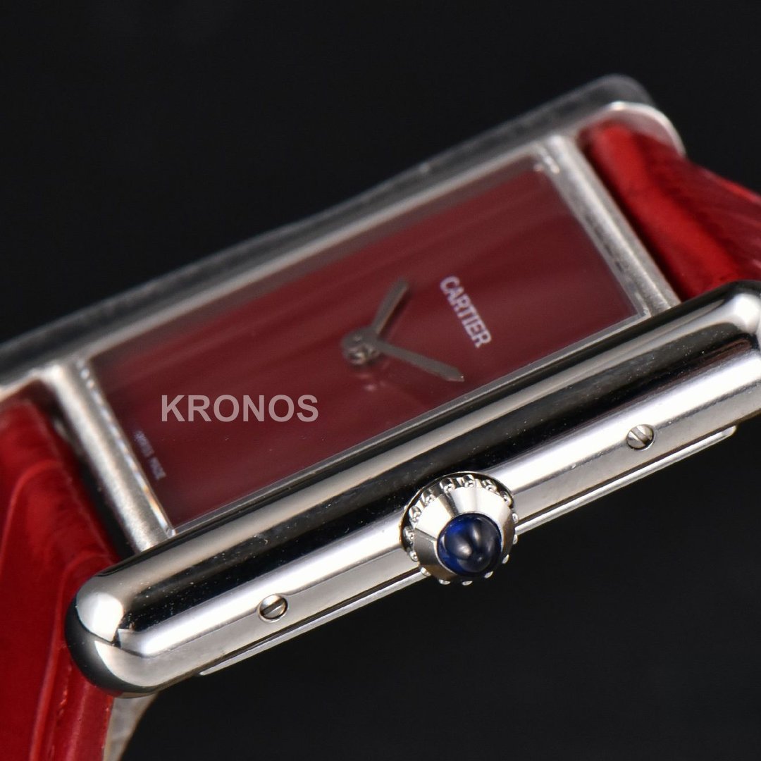 Tank Must Large 33.7×25.5mm Red Dial Red Quartz - Authentic Movement