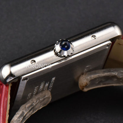 Tank Must Large 33.7×25.5mm Red Dial Red Quartz - Authentic Movement