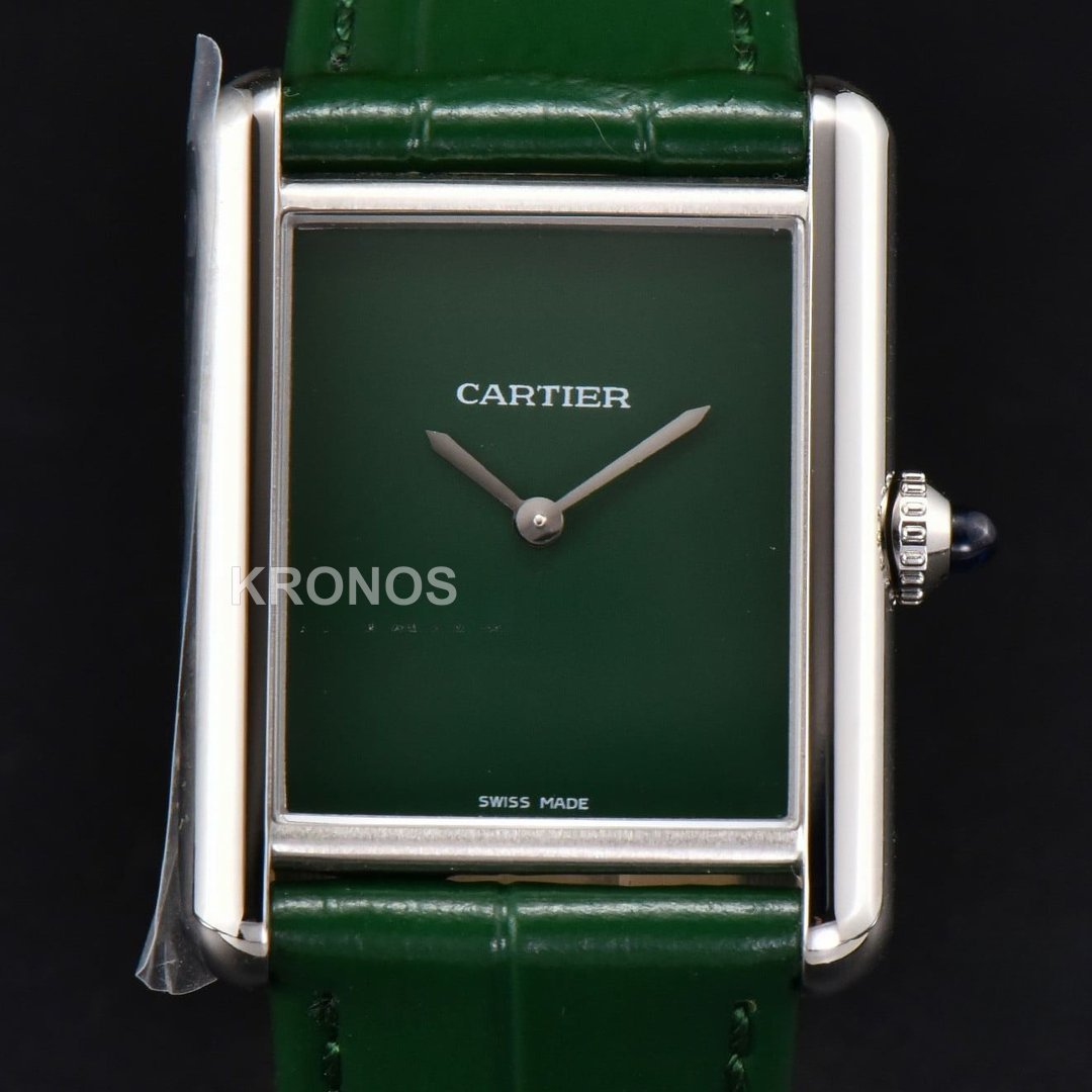 Tank Must Large 33.7×25.5mm Green Dial Green Quartz - Authentic Movement