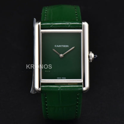 Tank Must Large 33.7×25.5mm Green Dial Green Quartz - Authentic Movement