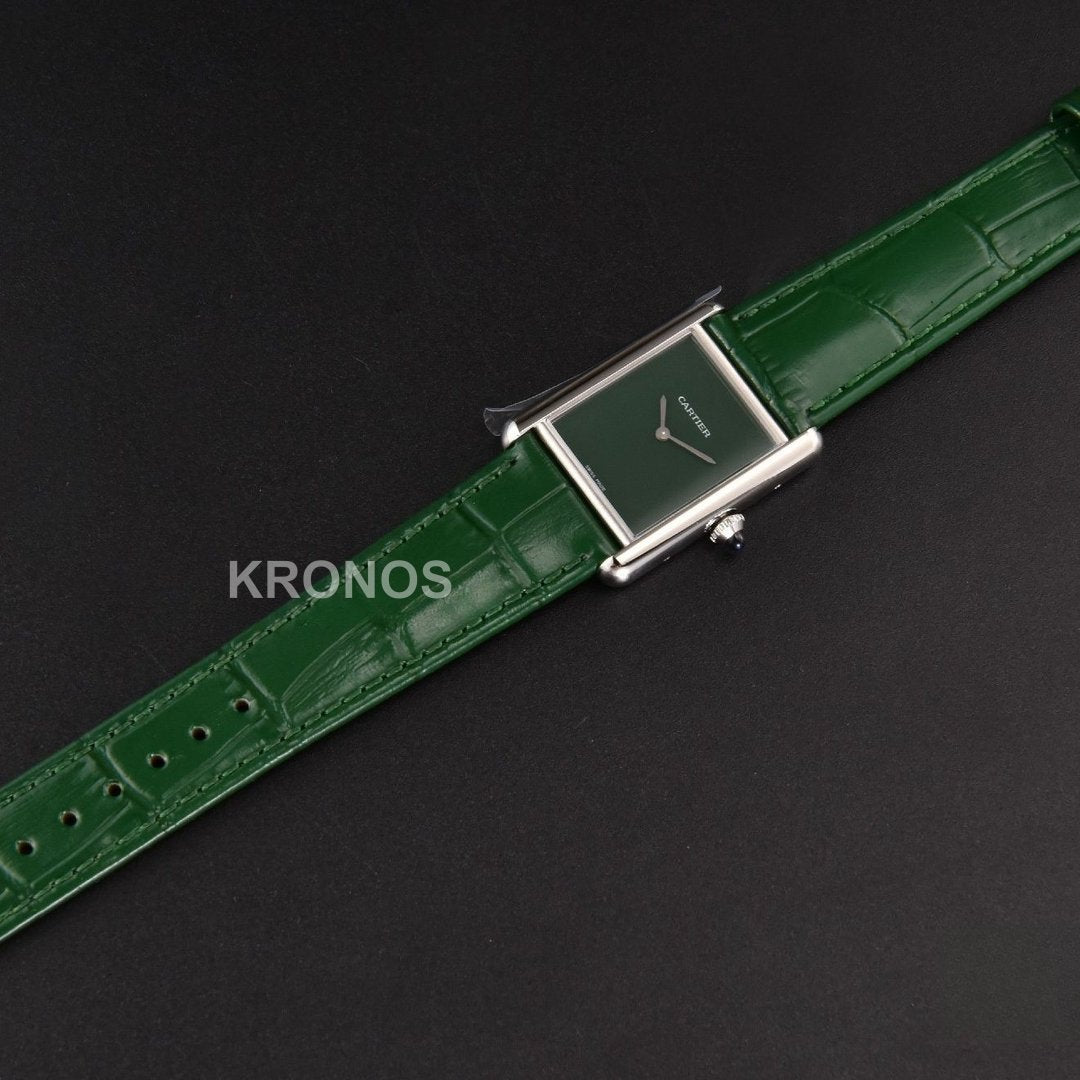 Tank Must Large 33.7×25.5mm Green Dial Green Quartz - Authentic Movement