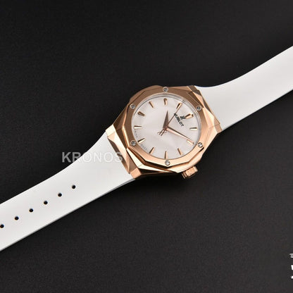 Classic Fusion Orlinski 40mm White Faceted Dial White - Authentic Movement