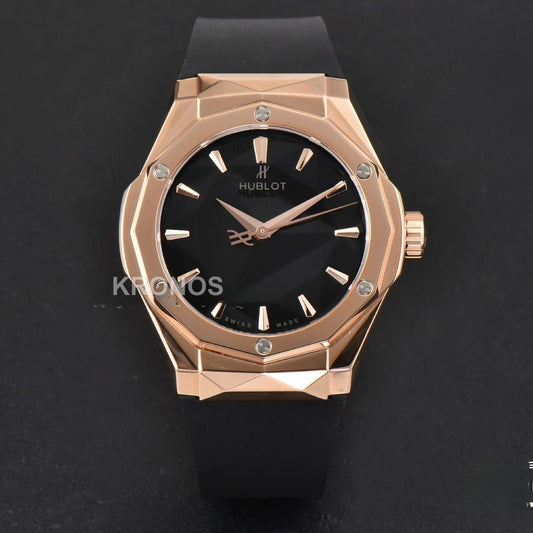 Classic Fusion Orlinski 40mm Black Dial Black Gummy Strap - Authentic Movement
