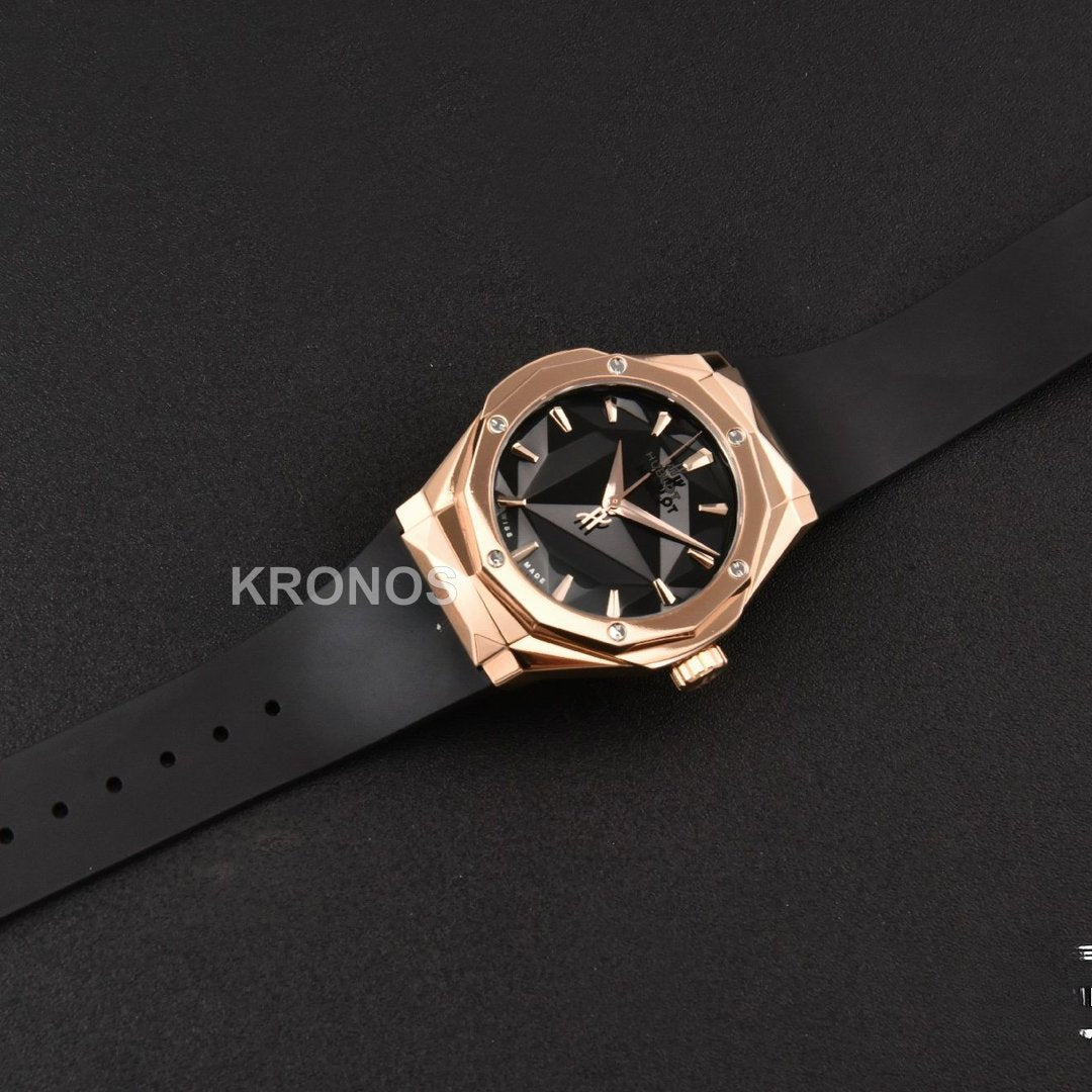 Classic Fusion Orlinski 40mm Black Dial Black Gummy Strap - Authentic Movement