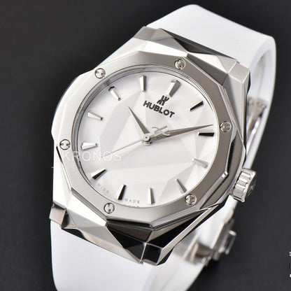 Classic Fusion Orlinski 40mm White Faceted Dial White - Authentic Movement
