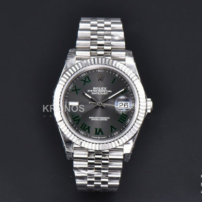 Datejust 41mm Wimbledon Gray Dial Green Marker Jubilee - Authentic Movement