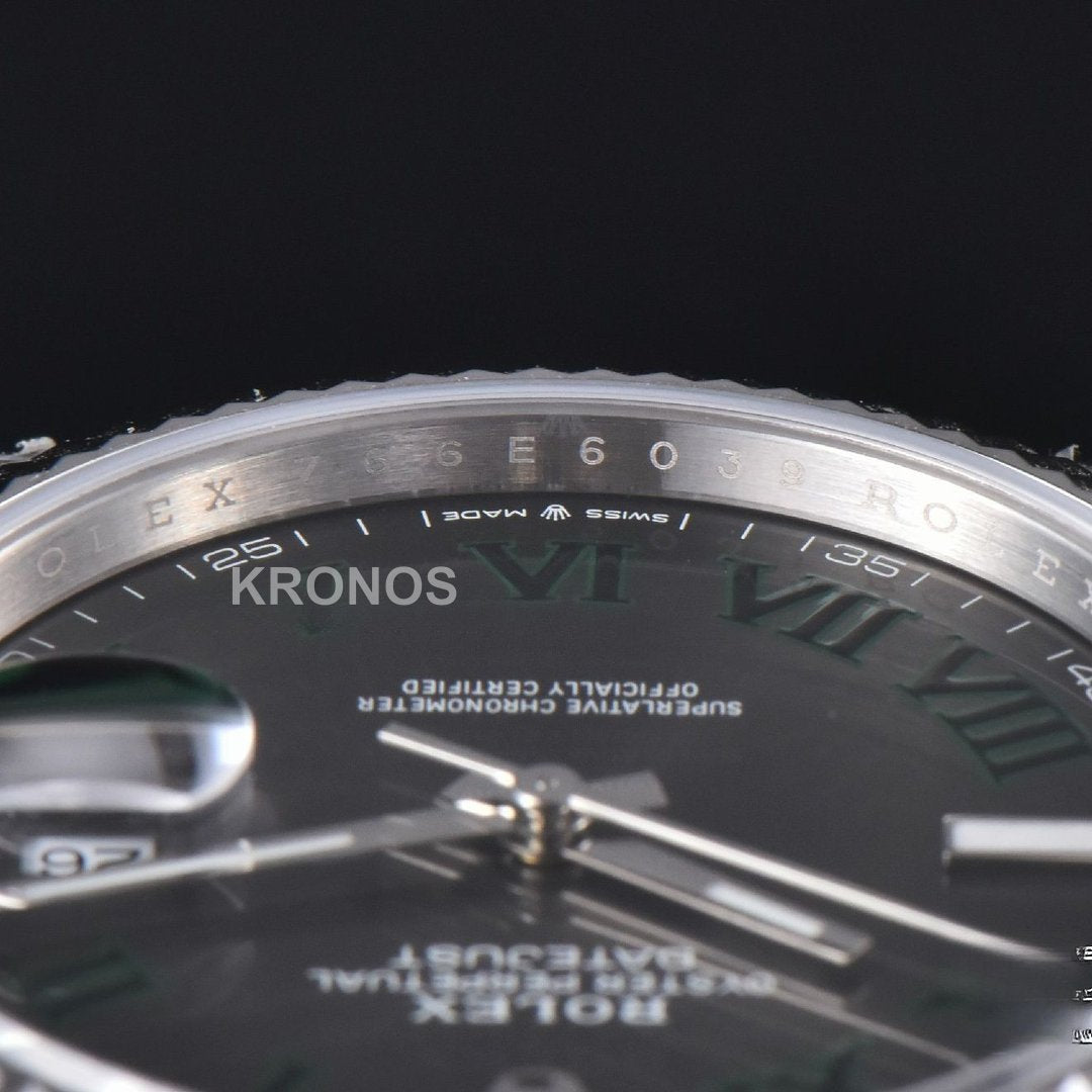 Datejust 41mm Wimbledon Gray Dial Green Marker Jubilee - Authentic Movement
