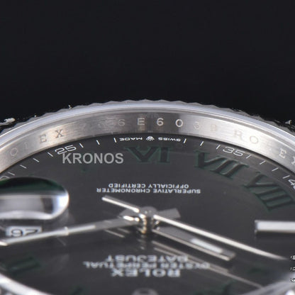 Datejust 41mm Wimbledon Gray Dial Green Marker Jubilee - Authentic Movement
