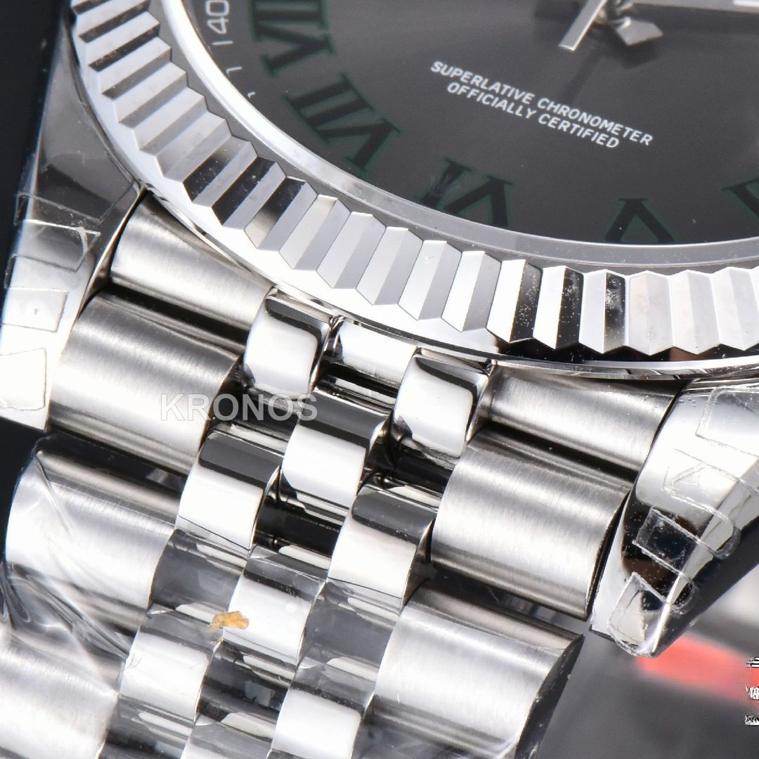 Datejust 41mm Wimbledon Gray Dial Green Marker Jubilee - Authentic Movement