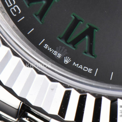 Datejust 41mm Wimbledon Gray Dial Green Marker Jubilee - Authentic Movement