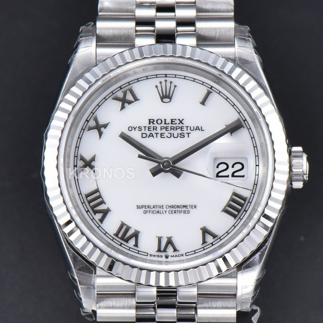 Datejust 36mm White Dial Roma Marker - Authentic Movement